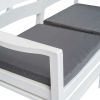 2-Seater Patio Bench with Cushions 52.4" Plastic White