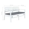 2-Seater Patio Bench with Cushions 52.4" Plastic White
