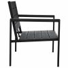 Patio Bench 47.2" HDPE Black Wood Look
