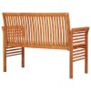 2-Seater Patio Bench with Cushion 47.2" Solid Acacia Wood