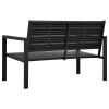 Patio Bench 47.2" HDPE Black Wood Look