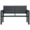 Patio Bench 47.2" HDPE Black Wood Look