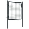 Mesh Garden Gate Galvanized Steel 39.4"x68.9" Gray