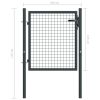 Mesh Garden Gate Galvanized Steel 39.4"x68.9" Gray