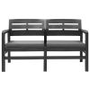 2-Seater Patio Bench with Cushions 52.4" Plastic Anthracite