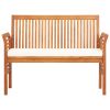 2-Seater Patio Bench with Cushion 47.2" Solid Acacia Wood