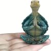 1pc, Meditating Sea Turtle Sculpture - Tranquility Garden Statue, Yoga Figurine, Creative Small Gift, Party Favor, Home Decor, Room Decor