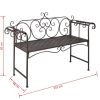 Patio Bench 52" Steel Antique Brown