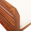 2-Seater Patio Bench with Cushion 47.2" Solid Acacia Wood