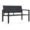 Patio Bench 47.2" HDPE Black Wood Look