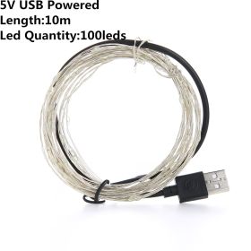 Christmas Light Led Outdoor Battery USB Powered 2m 5m10m String Lights Cooper Wire Garland Wedding Party Decoration Fairy Lights (Option: Multicolor-10m USB)