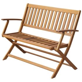 Patio Bench 47.2" Solid Acacia Wood (Color: Brown)