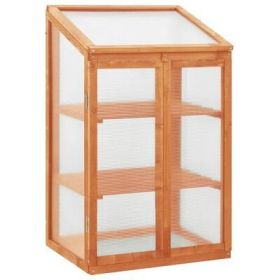 Greenhouse 23.6"x17.7"x39.4" Firwood (Color: Orange)