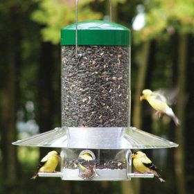 Hanging Bird Feeder with Baffle/Weather Guard (size: 12")