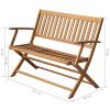 Patio Bench 47.2" Solid Acacia Wood